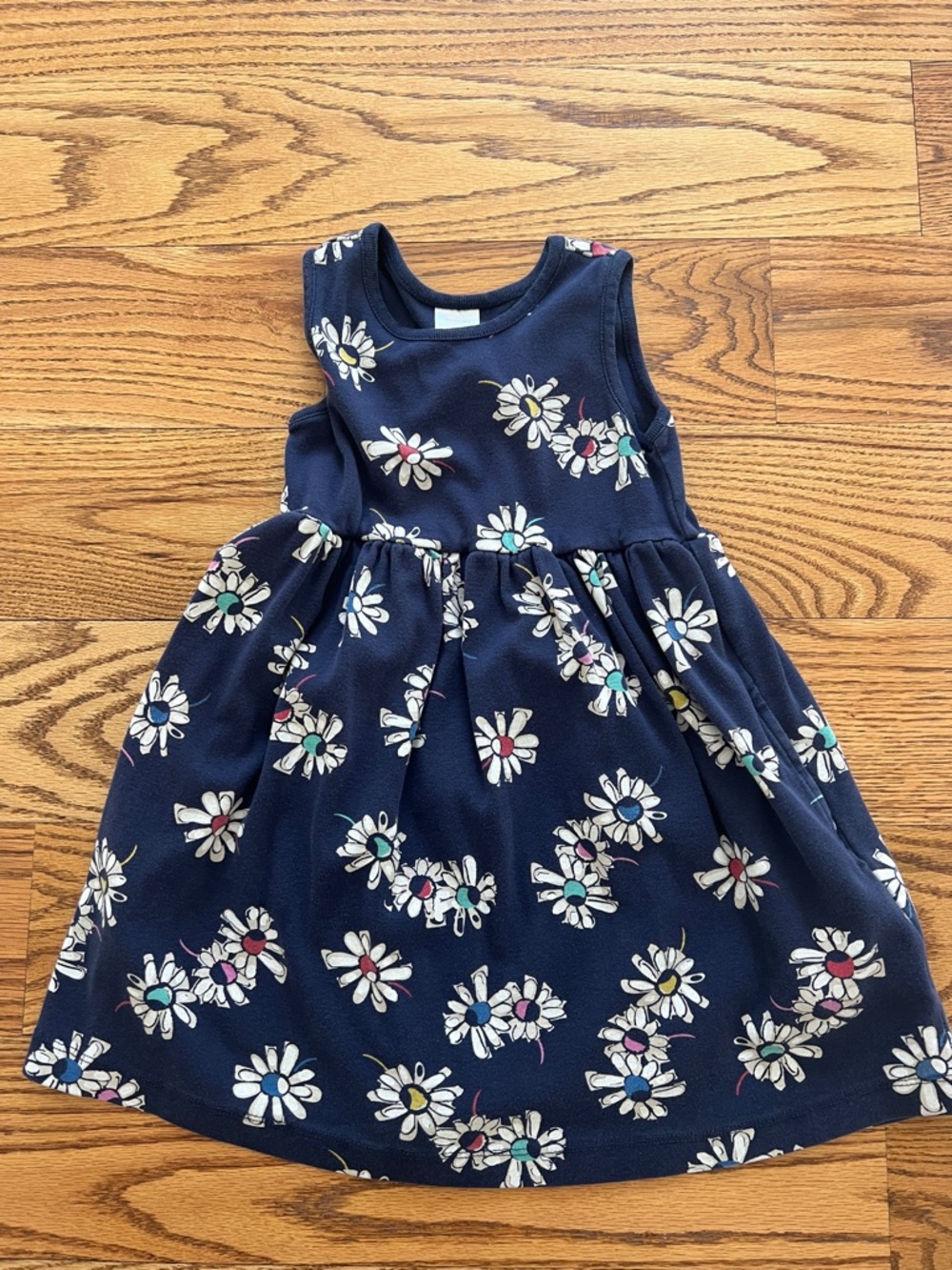 Hanna Andersson Navy Floral Daisy Sleeveless Dress